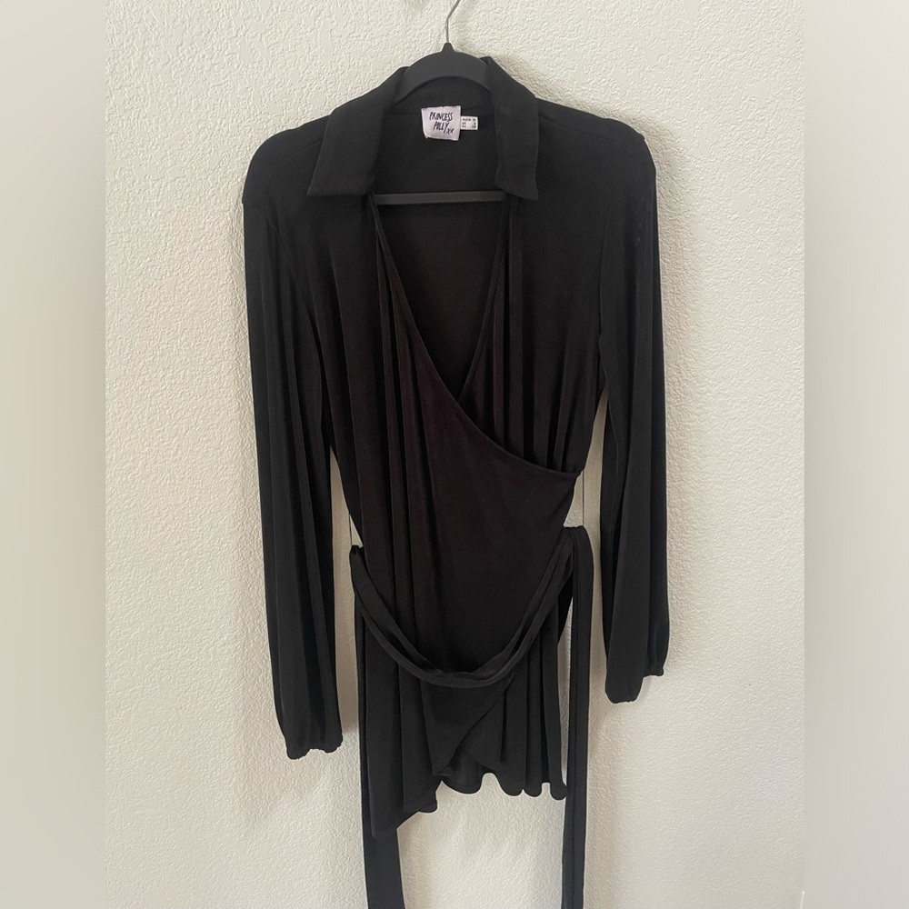 Princess Polly Black Mini Party Time Dress size 6